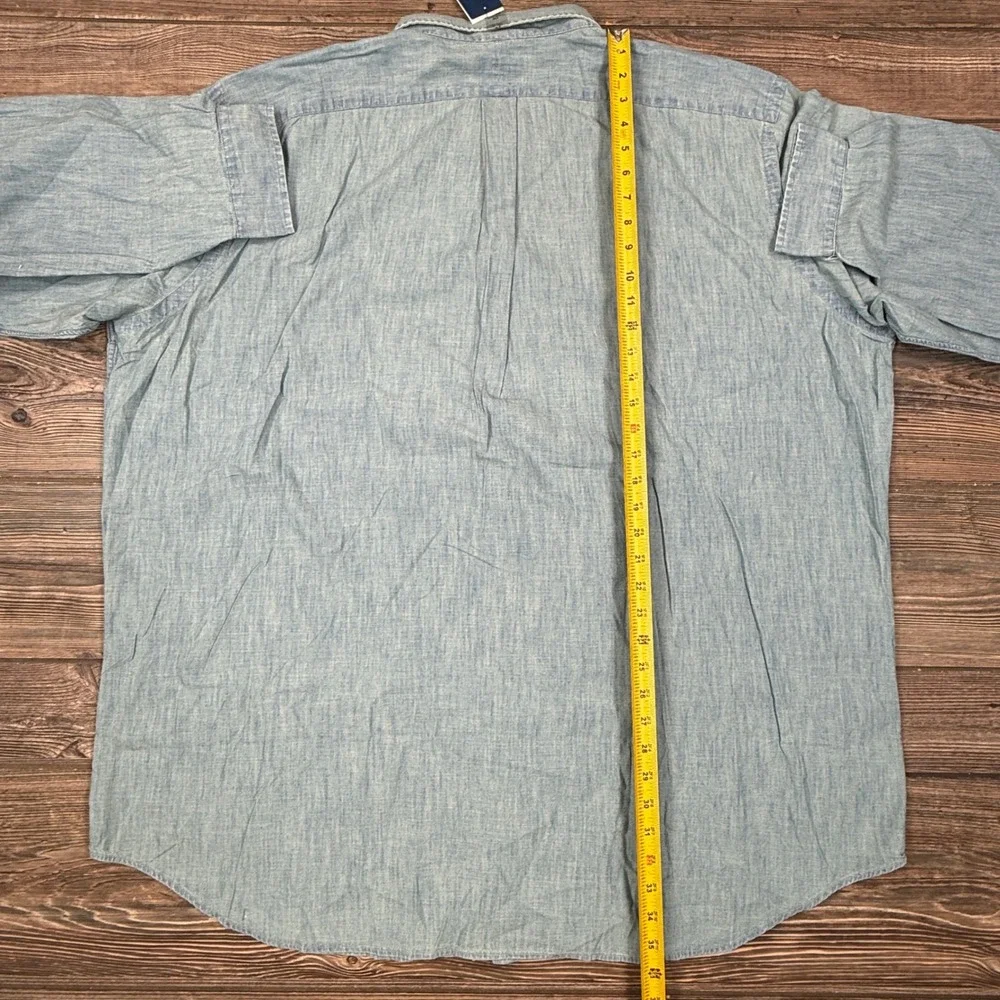 Polo Ralph Lauren Men 3XLT Button Down Shirt Blue Chambray Classic Fit Tall NWT